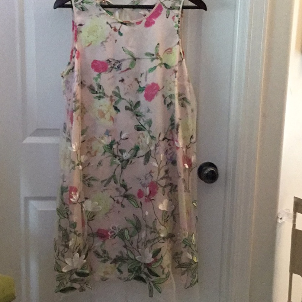 Beautiful Floral dress with embroider flowers NWOT
